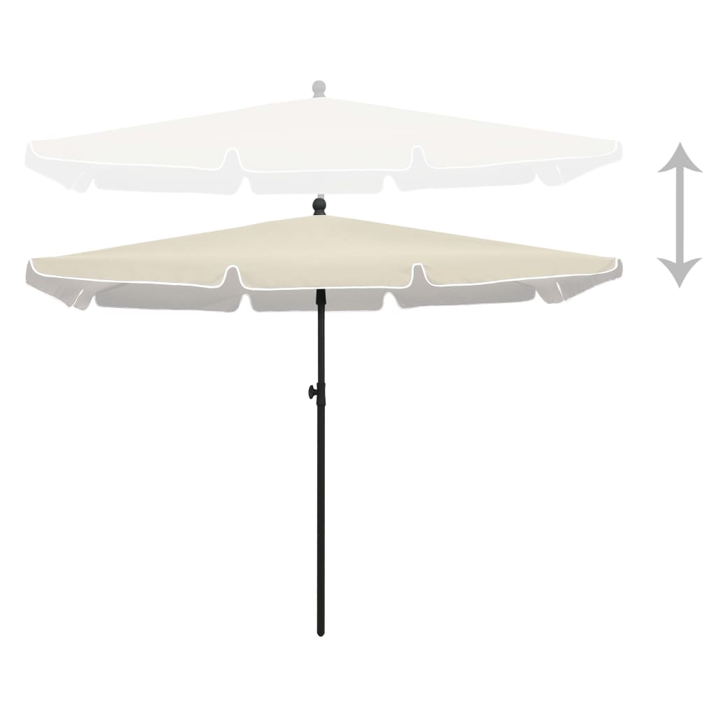 vidaXL Outdoor Umbrella Height Adjustable Parasol Patio Garden Sunshade Steel-16