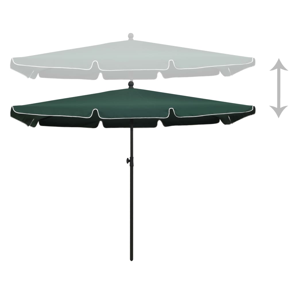 vidaXL Outdoor Umbrella Height Adjustable Parasol Patio Garden Sunshade Steel-18