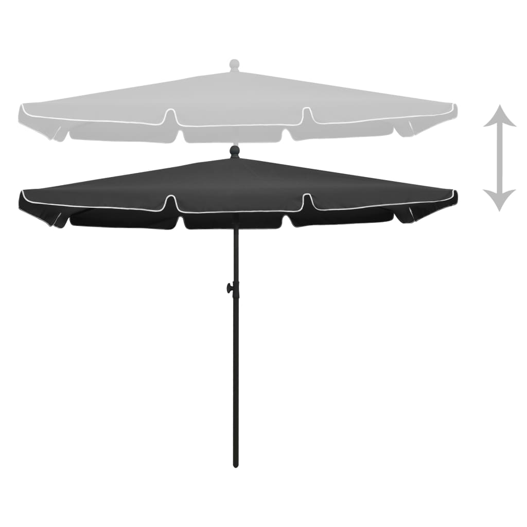 vidaXL Outdoor Umbrella Height Adjustable Parasol Patio Garden Sunshade Steel-20