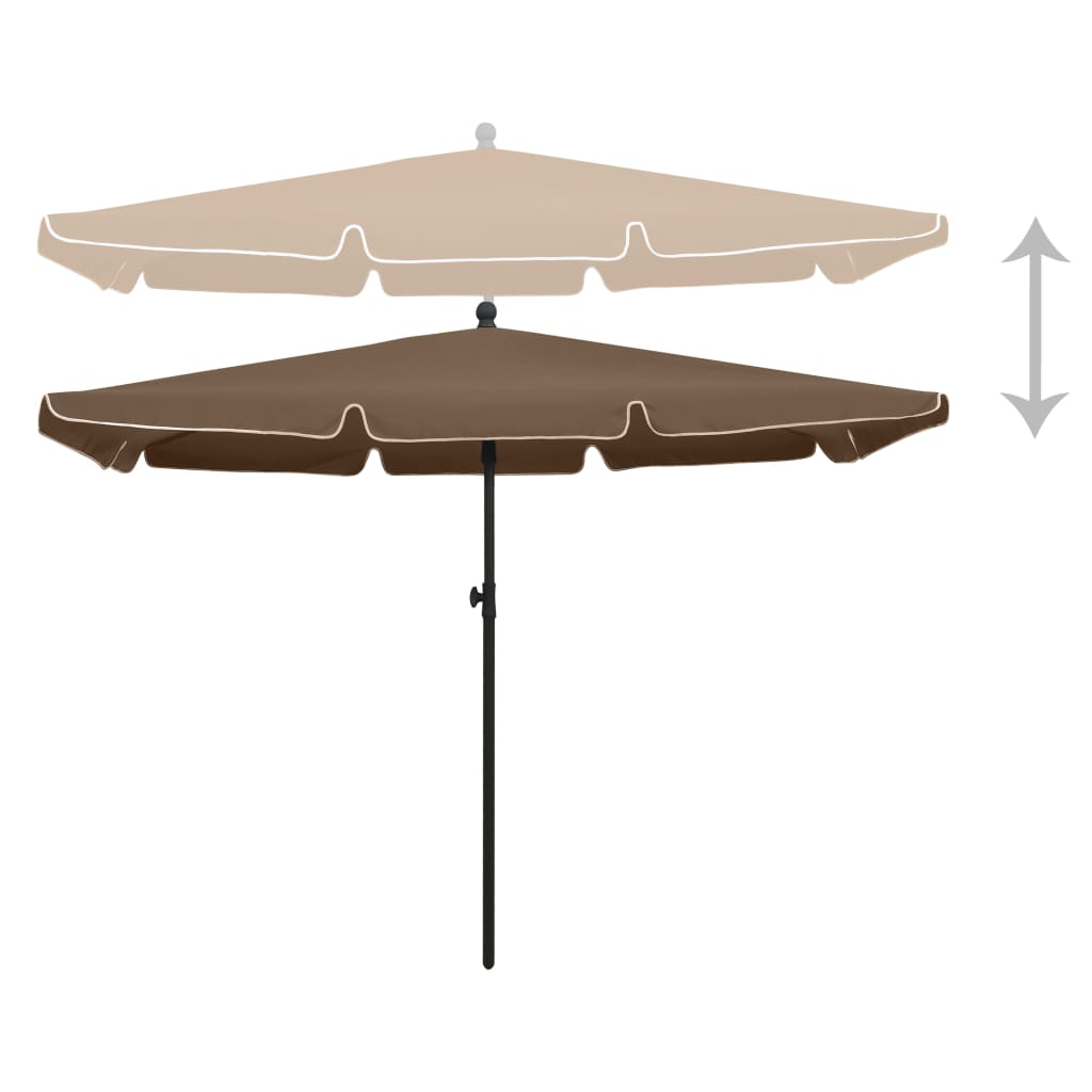 vidaXL Outdoor Umbrella Height Adjustable Parasol Patio Garden Sunshade Steel-22