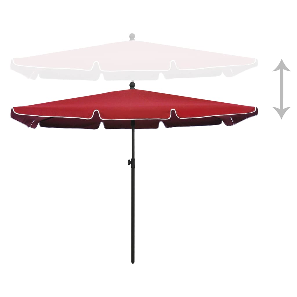 vidaXL Outdoor Umbrella Height Adjustable Parasol Patio Garden Sunshade Steel-24