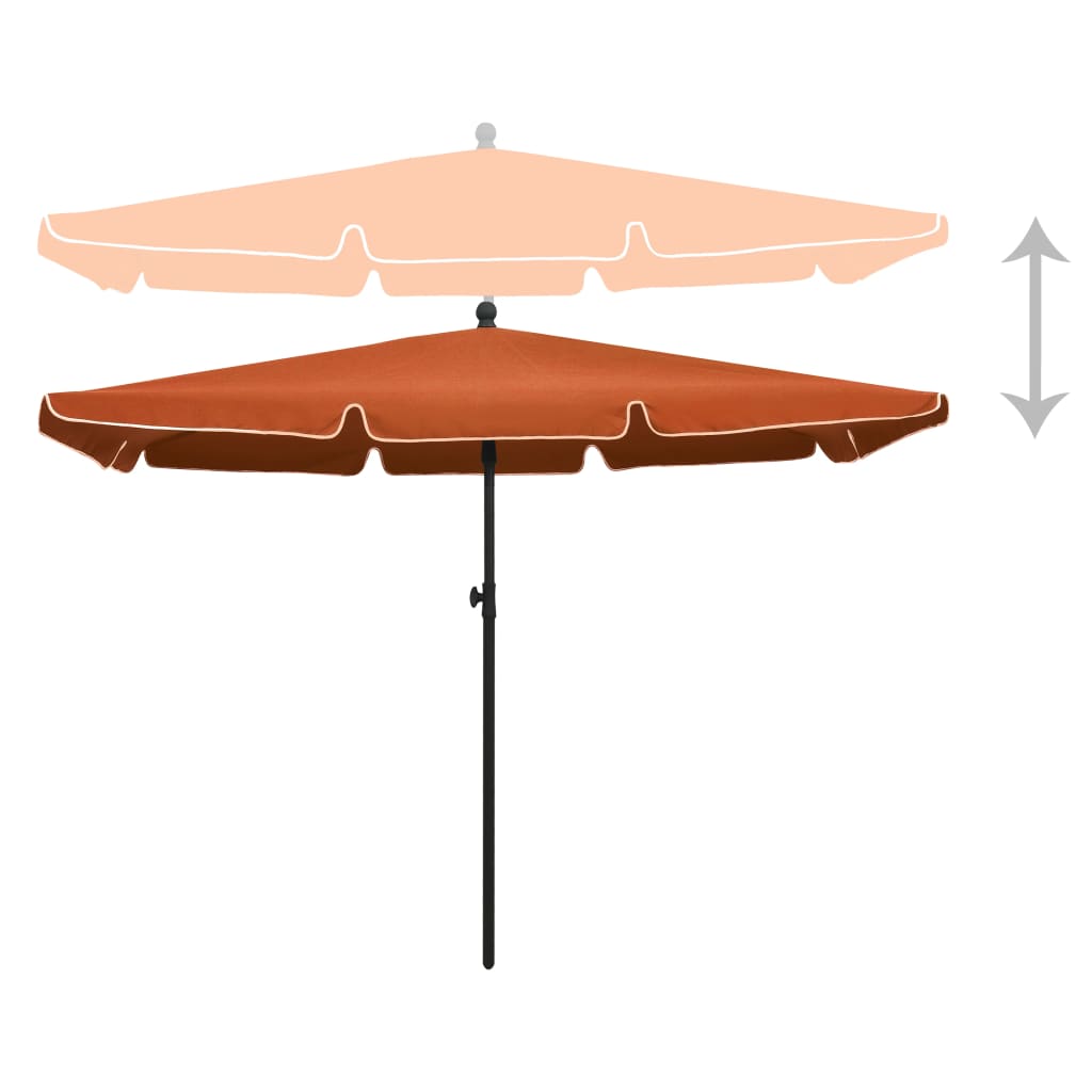 vidaXL Outdoor Umbrella Height Adjustable Parasol Patio Garden Sunshade Steel-26