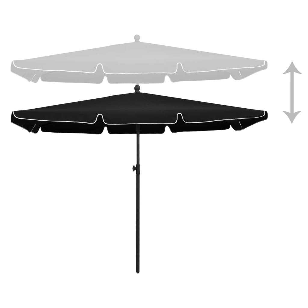 vidaXL Outdoor Umbrella Height Adjustable Parasol Patio Garden Sunshade Steel-28