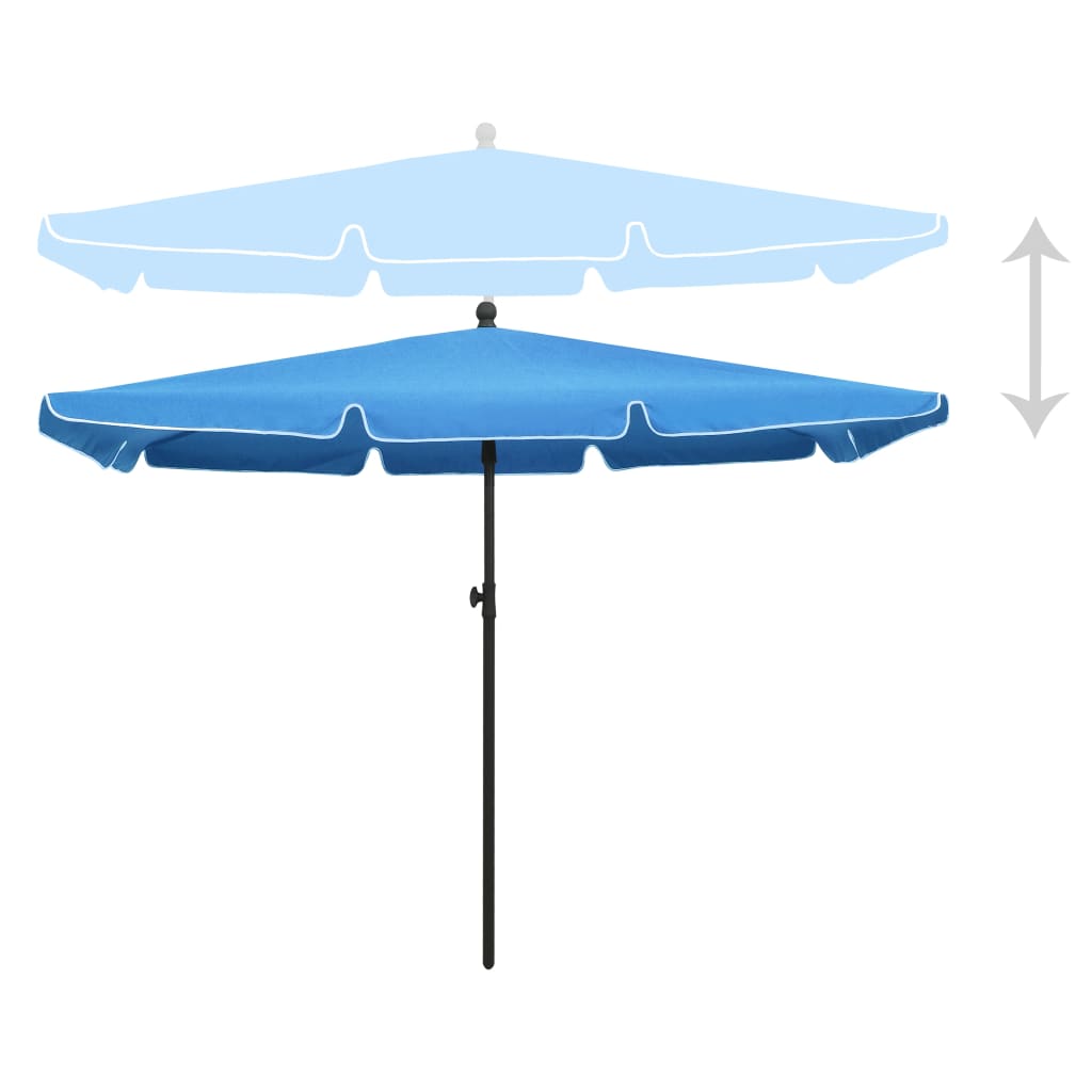 vidaXL Outdoor Umbrella Height Adjustable Parasol Patio Garden Sunshade Steel-30