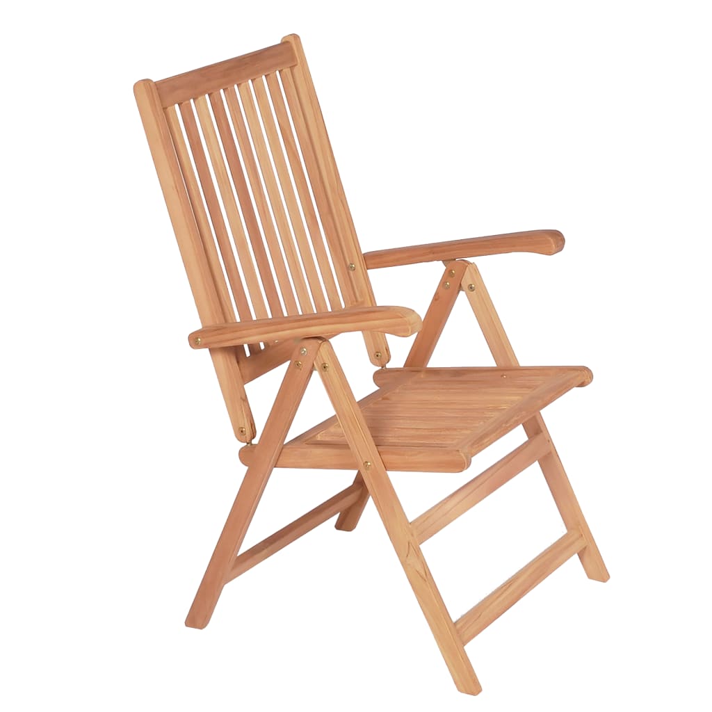 vidaXL Outdoor Recliner Chairs Patio Reclining Lounge Chair Solid Wood Teak-9