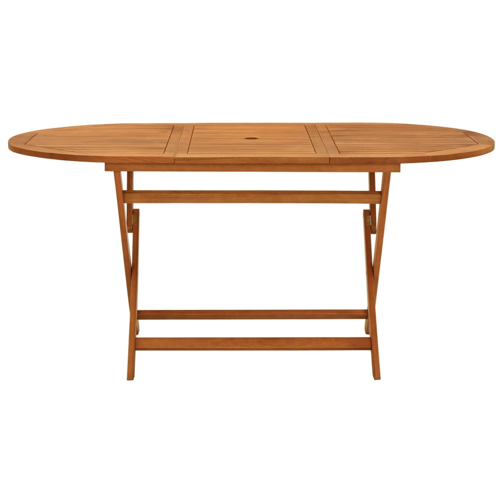 vidaXL Outdoor Dining Table Folding Garden Patio Table Solid Eucalyptus Wood-11