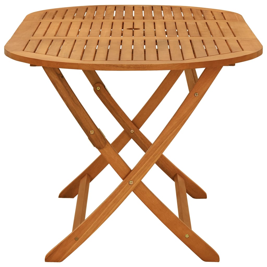 vidaXL Outdoor Dining Table Folding Garden Patio Table Solid Eucalyptus Wood-12
