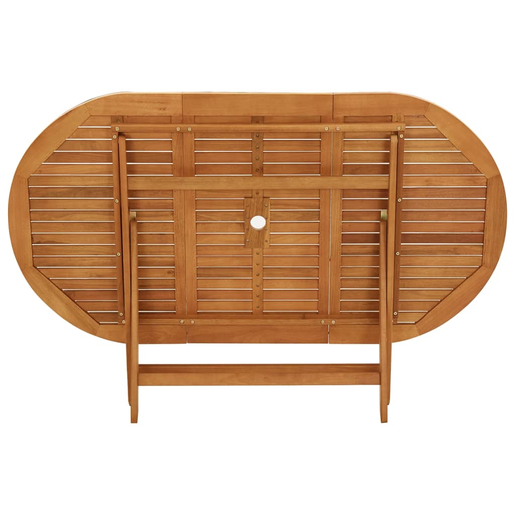 vidaXL Outdoor Dining Table Folding Garden Patio Table Solid Eucalyptus Wood-14