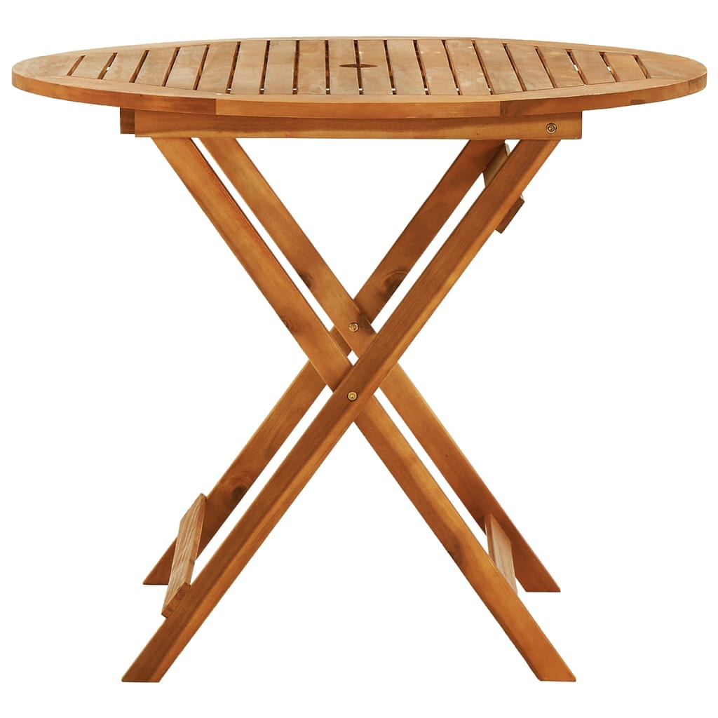 vidaXL Outdoor Dining Table Folding Garden Patio Table Solid Eucalyptus Wood-6