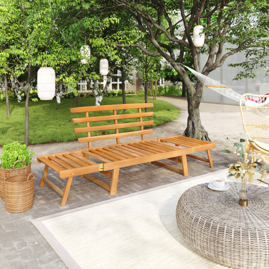 vidaXL Patio Bench Outdoor Garden Bench with Cushions 2-in-1 Solid Wood Acacia-21
