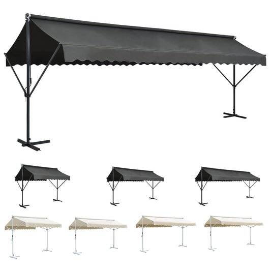 vidaXL Free Standing Awning Outdoor Retractable Awning Patio Sun Shade Shelter-10