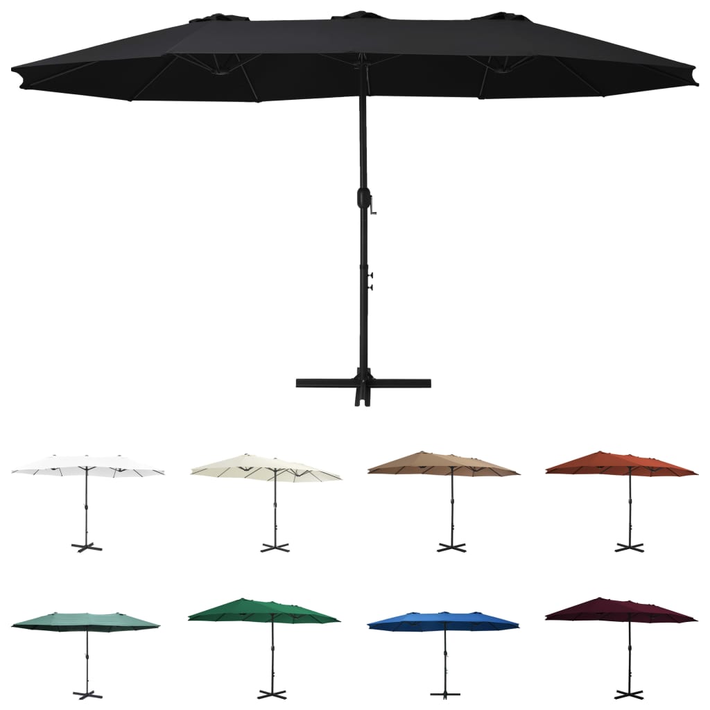 vidaXL Outdoor Umbrella Parasol with Double Top Sunshade Shelter Aluminum-8