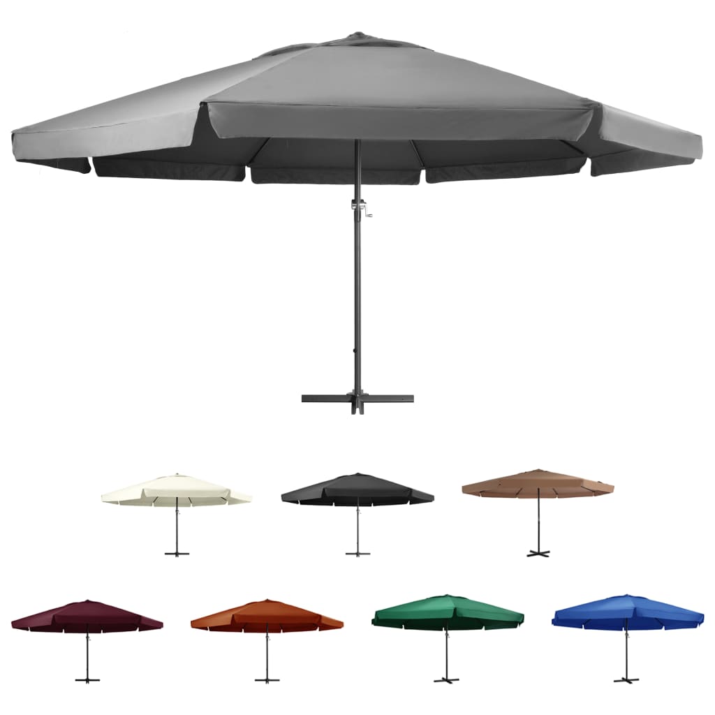 vidaXL Outdoor Umbrella Parasol with Crank Patio Sunshade Sun Shelter Aluminum-15