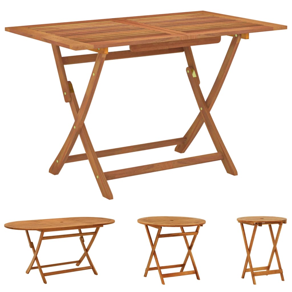 vidaXL Outdoor Dining Table Folding Garden Patio Table Solid Eucalyptus Wood-1