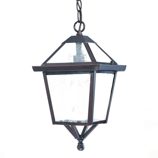 Antique Bronze Glass Hanging Lantern Light-0