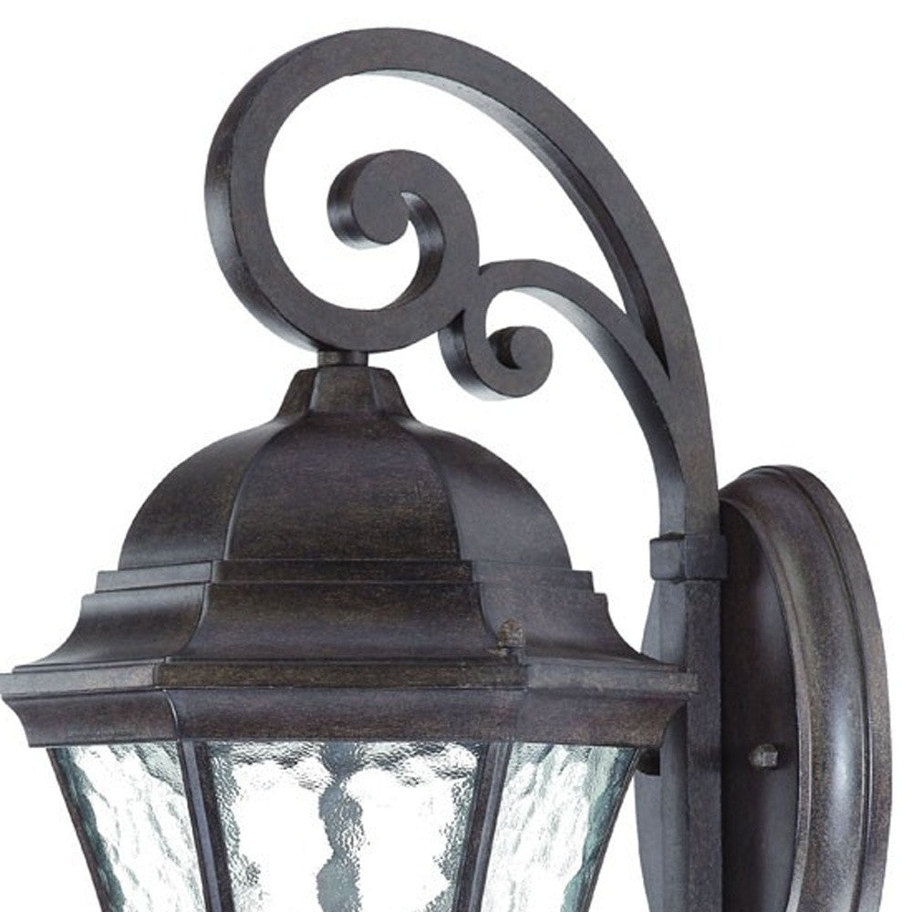 XL Antique Black Tapered Hanging Lantern Wall Light-3