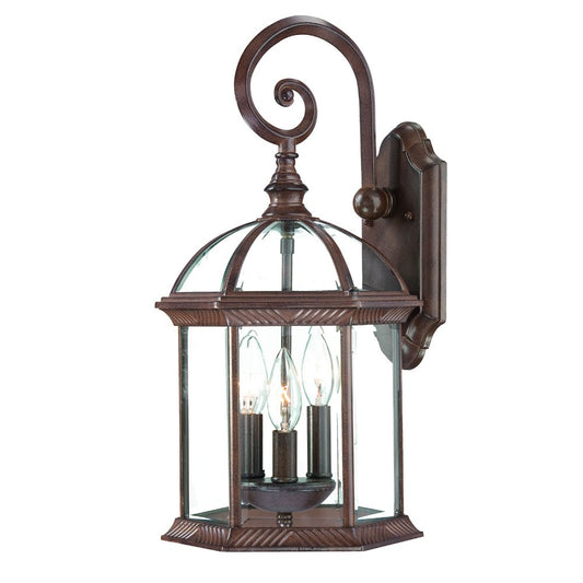 Three Light Dark Brown Eastern Lantern Wall Light-0