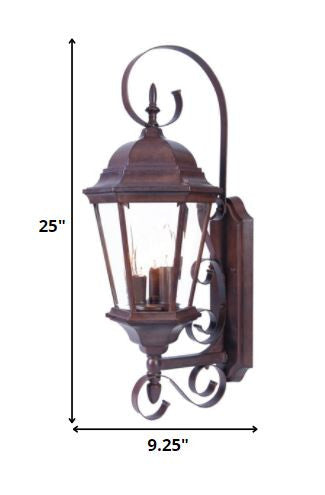 Three Light Dark Brown Swing Arm Lantern Wall Light-1