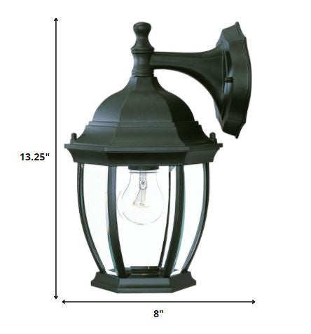 Matte Black Wide Hanging Lantern Wall Light-1