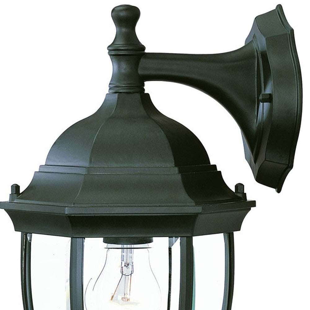 Matte Black Wide Hanging Lantern Wall Light-3