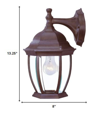 Dark Brown Wide Hanging Lantern Wall Light-1