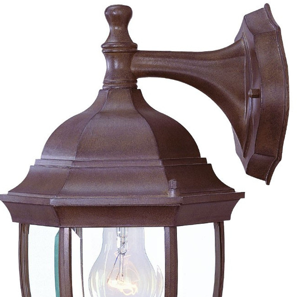 Dark Brown Wide Hanging Lantern Wall Light-3