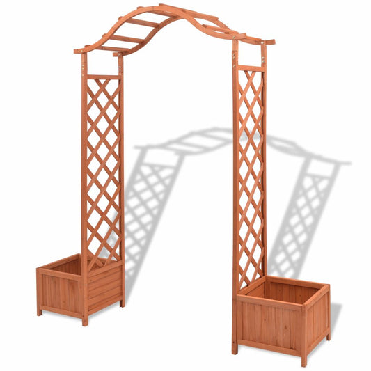 vidaXL Pergola Garden Arch Pergola Trellis with Planters for Outdoor Patio-0