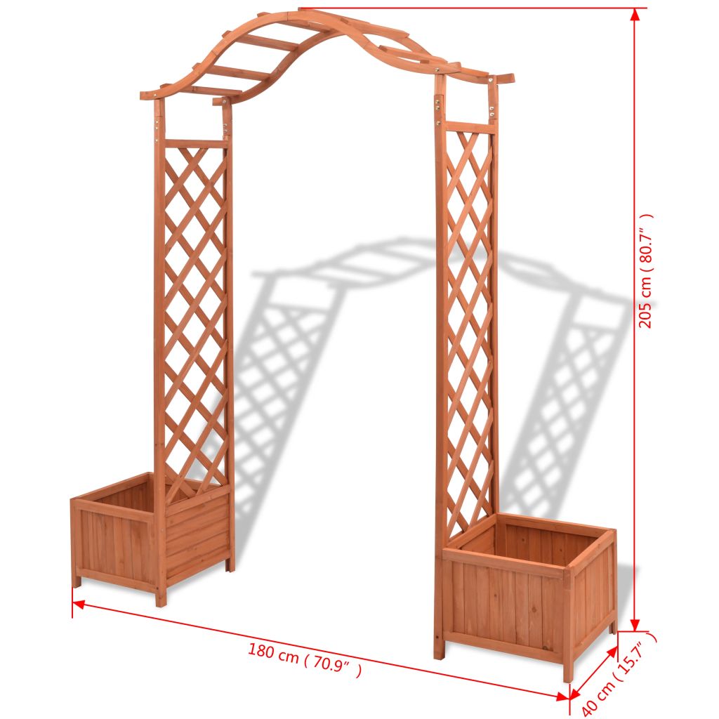 vidaXL Pergola Garden Arch Pergola Trellis with Planters for Outdoor Patio-4