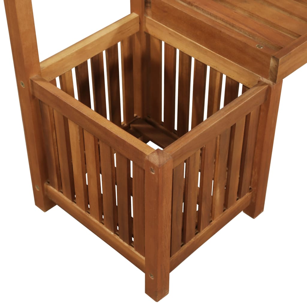 vidaXL Garden Planter with Bench and Trellis Solid Acacia Wood-4