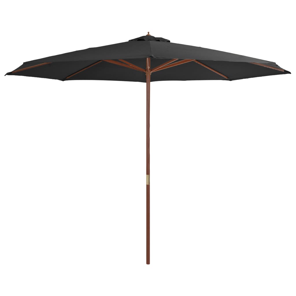 vidaXL Outdoor Umbrella Parasol Patio Sunshade Sun Shelter Bamboo and Wood-1
