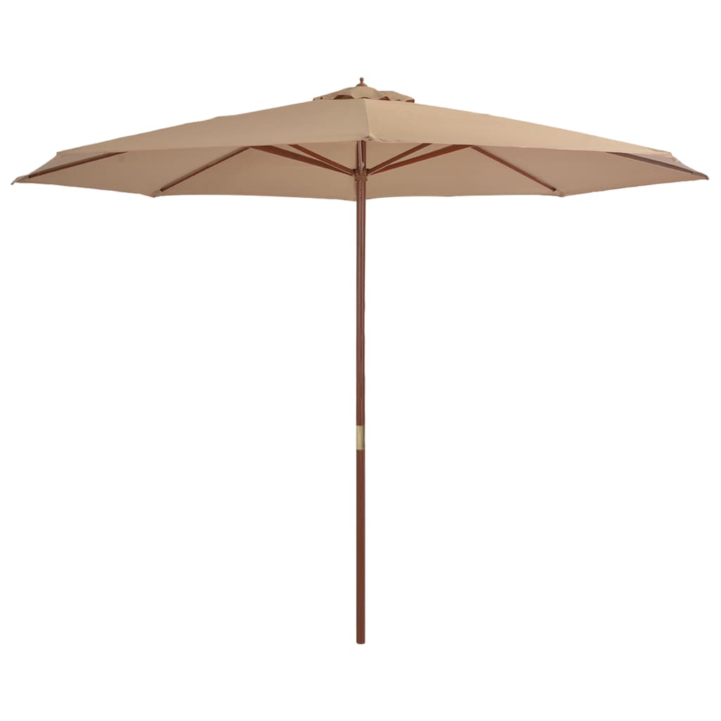 vidaXL Outdoor Umbrella Parasol Patio Sunshade Sun Shelter Bamboo and Wood-0