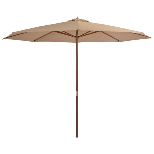 vidaXL Outdoor Umbrella Parasol Patio Sunshade Sun Shelter Bamboo and Wood-0