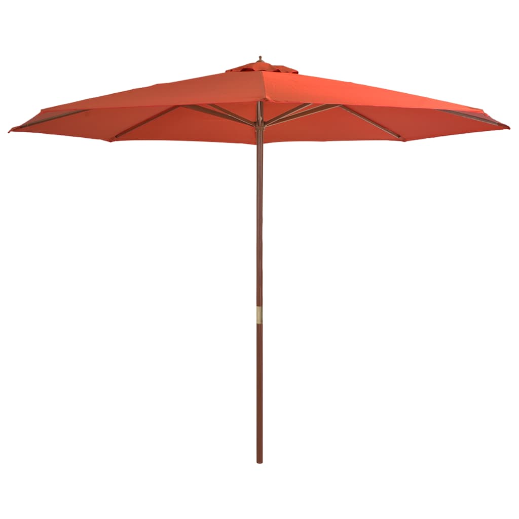 vidaXL Outdoor Umbrella Parasol Patio Sunshade Sun Shelter Bamboo and Wood-2