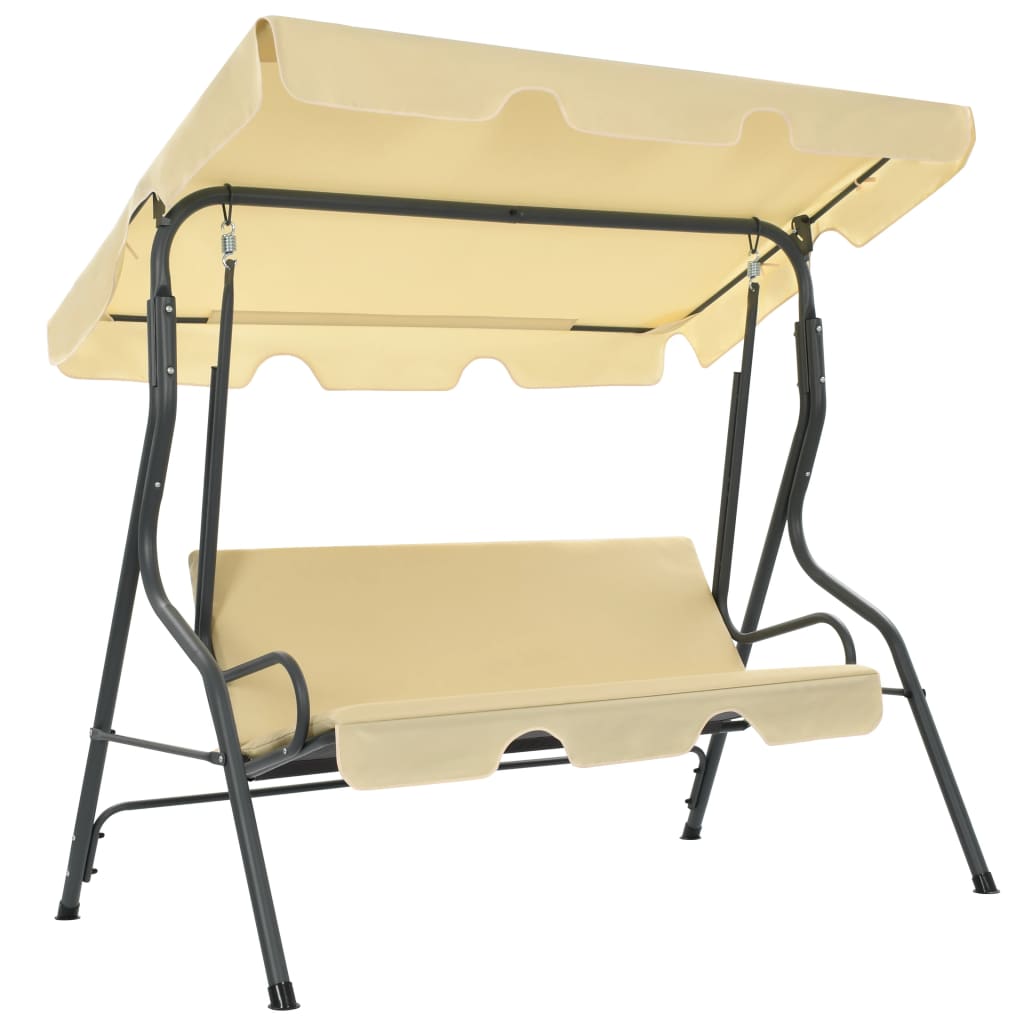vidaXL Patio Swing Chair Outdoor Bench with Canopy and Cushion Swing Seat-9