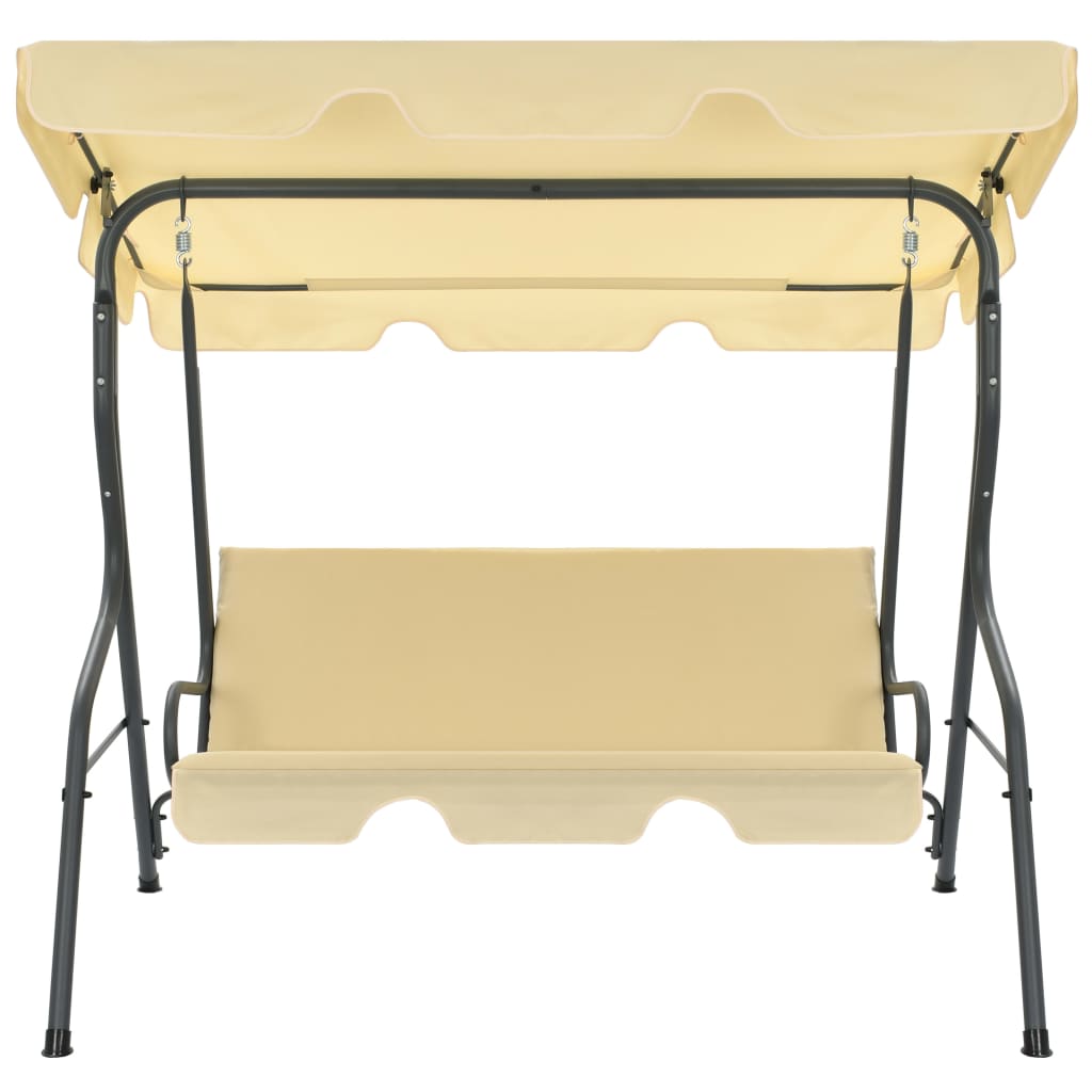 vidaXL Patio Swing Chair Outdoor Bench with Canopy and Cushion Swing Seat-10