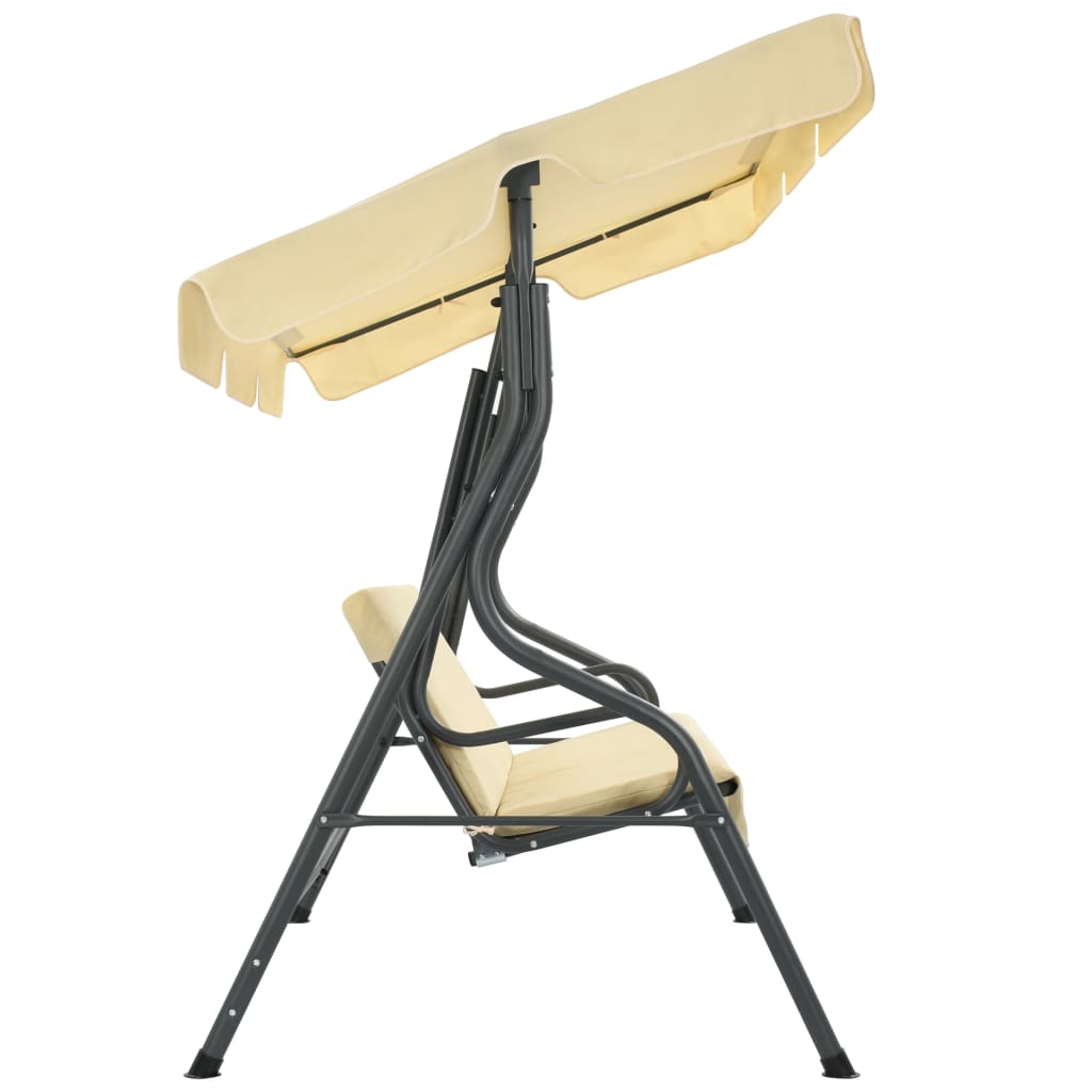vidaXL Patio Swing Chair Outdoor Bench with Canopy and Cushion Swing Seat-11