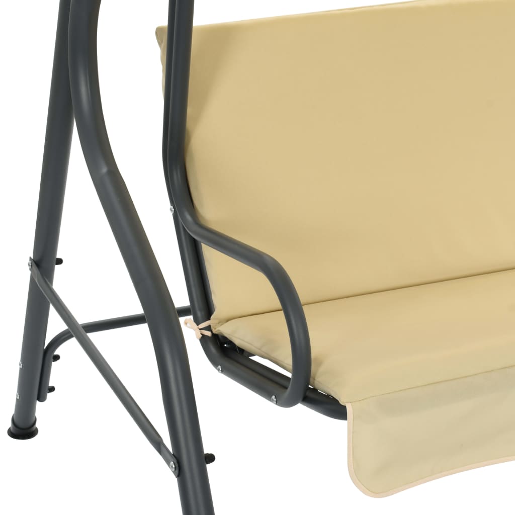 vidaXL Patio Swing Chair Outdoor Bench with Canopy and Cushion Swing Seat-18