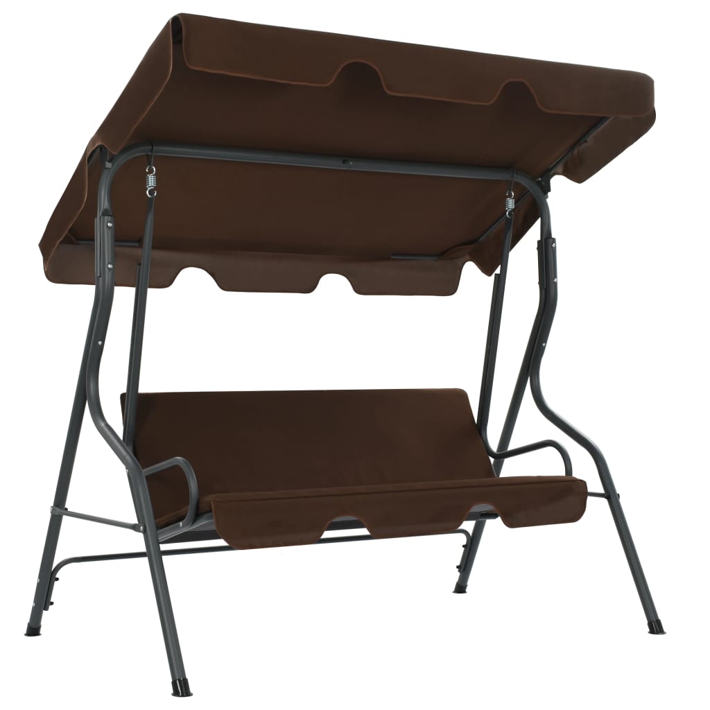 vidaXL Patio Swing Chair Outdoor Bench with Canopy and Cushion Swing Seat-12