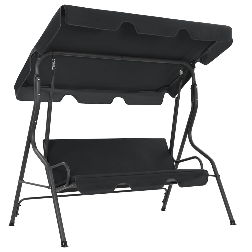 vidaXL Patio Swing Chair Outdoor Bench with Canopy and Cushion Swing Seat-15