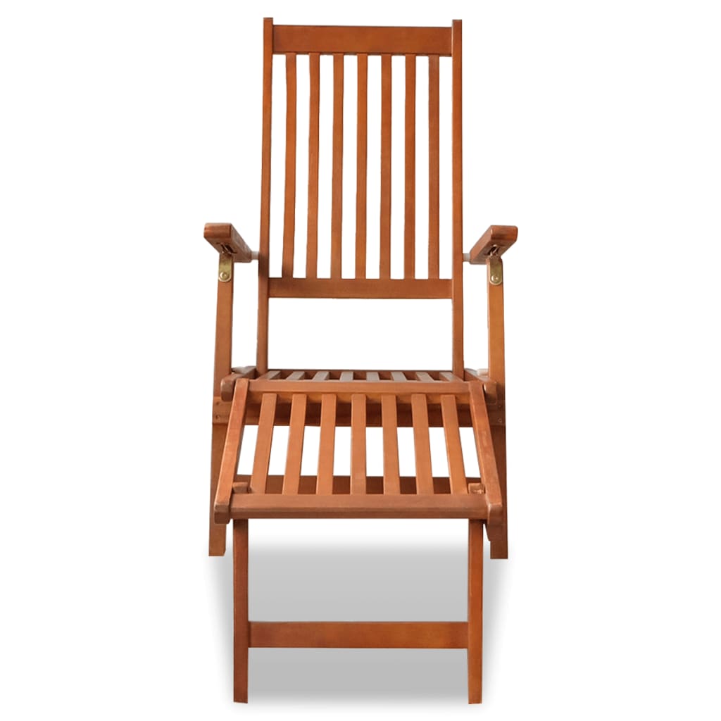 vidaXL Patio Deck Chair with Footrest Solid Acacia Wood-1