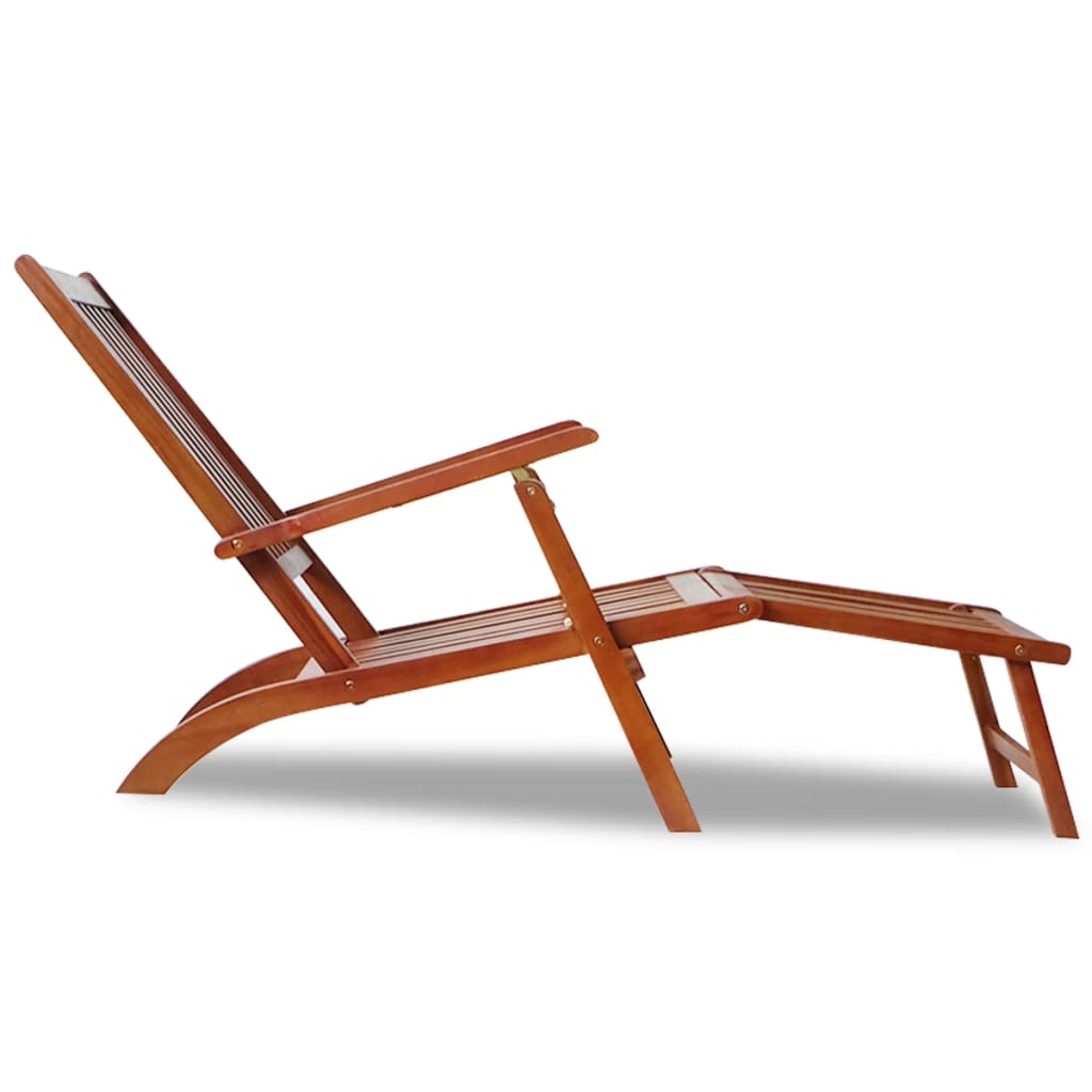 vidaXL Patio Deck Chair with Footrest Solid Acacia Wood-2