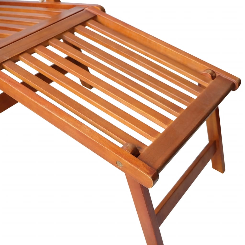 vidaXL Patio Deck Chair with Footrest Solid Acacia Wood-7