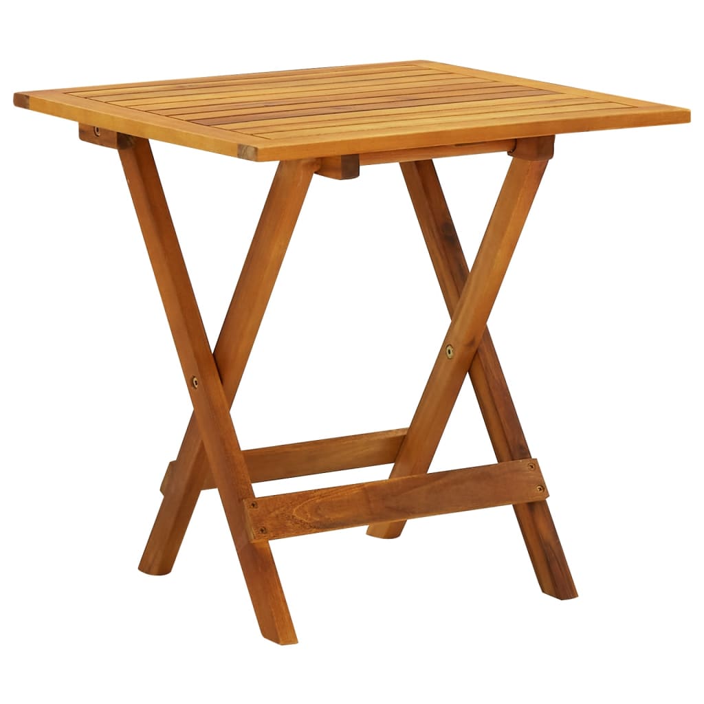 vidaXL Bistro Table Outdoor Side Table Folding Patio Table Solid Acacia Wood-0