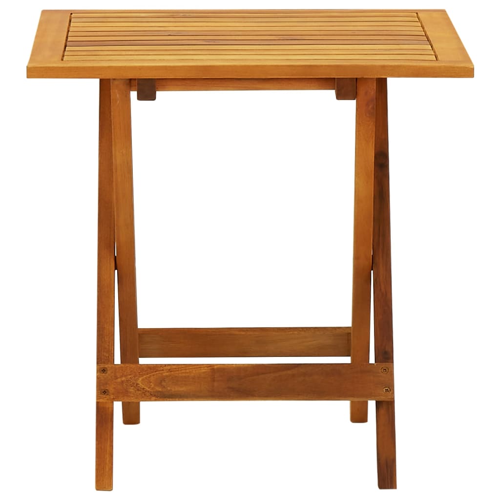 vidaXL Bistro Table Outdoor Side Table Folding Patio Table Solid Acacia Wood-1