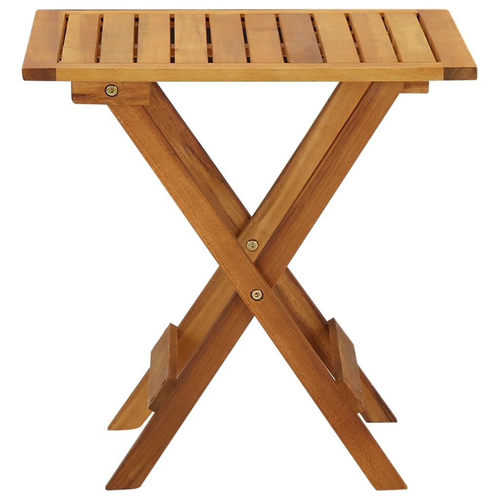 vidaXL Bistro Table Outdoor Side Table Folding Patio Table Solid Acacia Wood-2