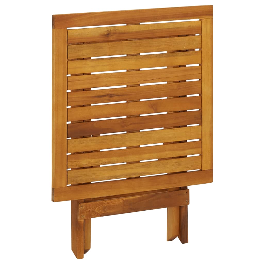 vidaXL Bistro Table Outdoor Side Table Folding Patio Table Solid Acacia Wood-3