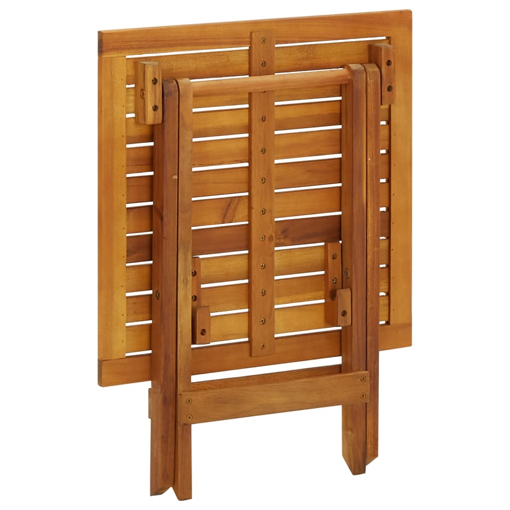 vidaXL Bistro Table Outdoor Side Table Folding Patio Table Solid Acacia Wood-4