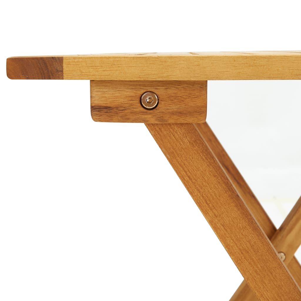 vidaXL Bistro Table Outdoor Side Table Folding Patio Table Solid Acacia Wood-5