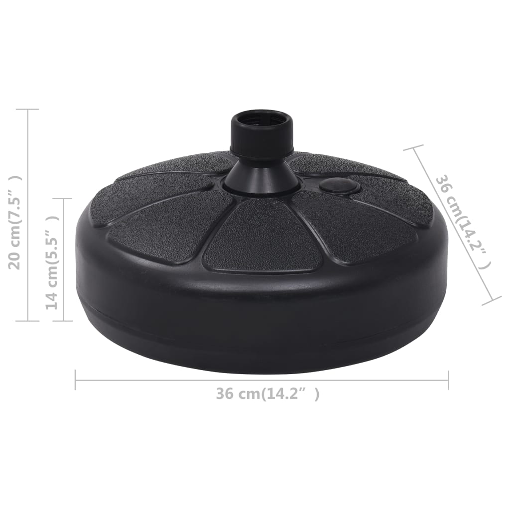 vidaXL Umbrella Base Sand/Water Filled 4 gal Black-4