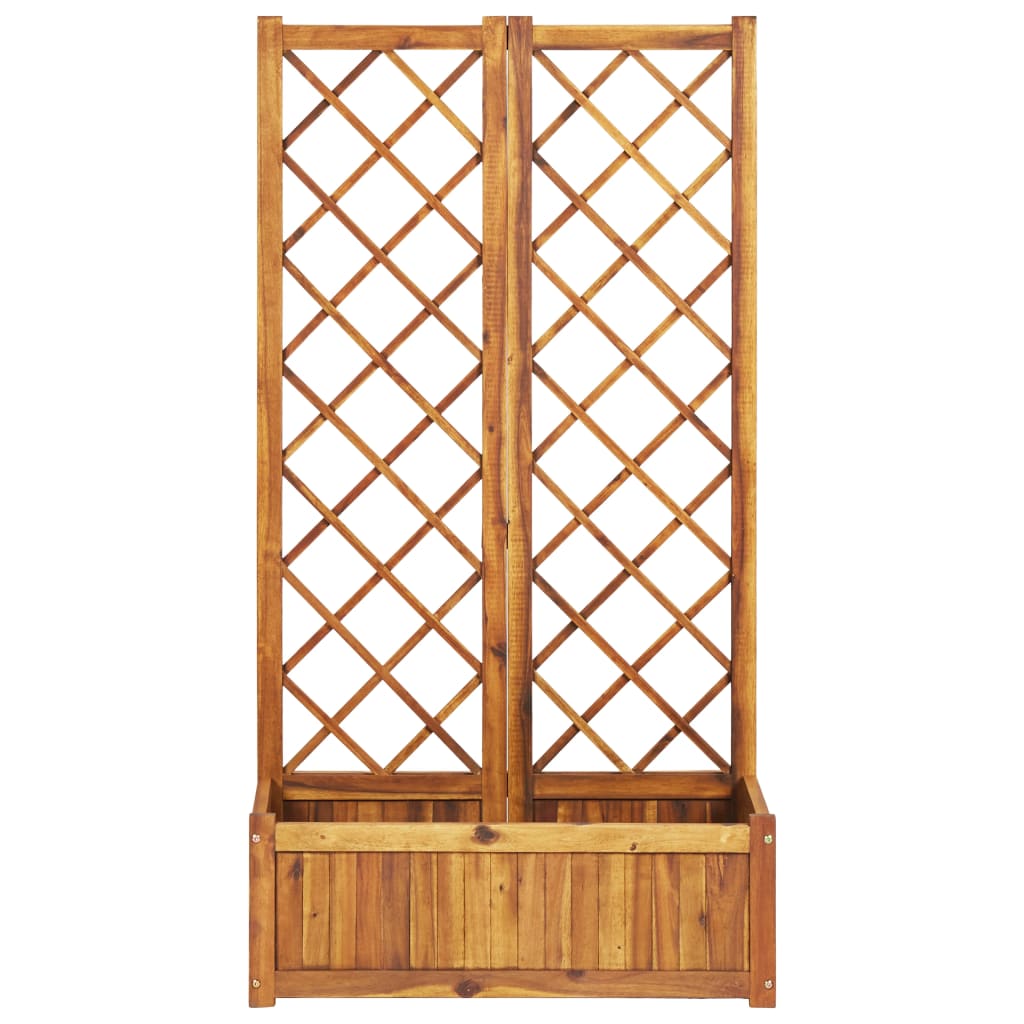 vidaXL Raised Bed with Trellis 31.5"x15"x59.1" Solid Acacia Wood-1